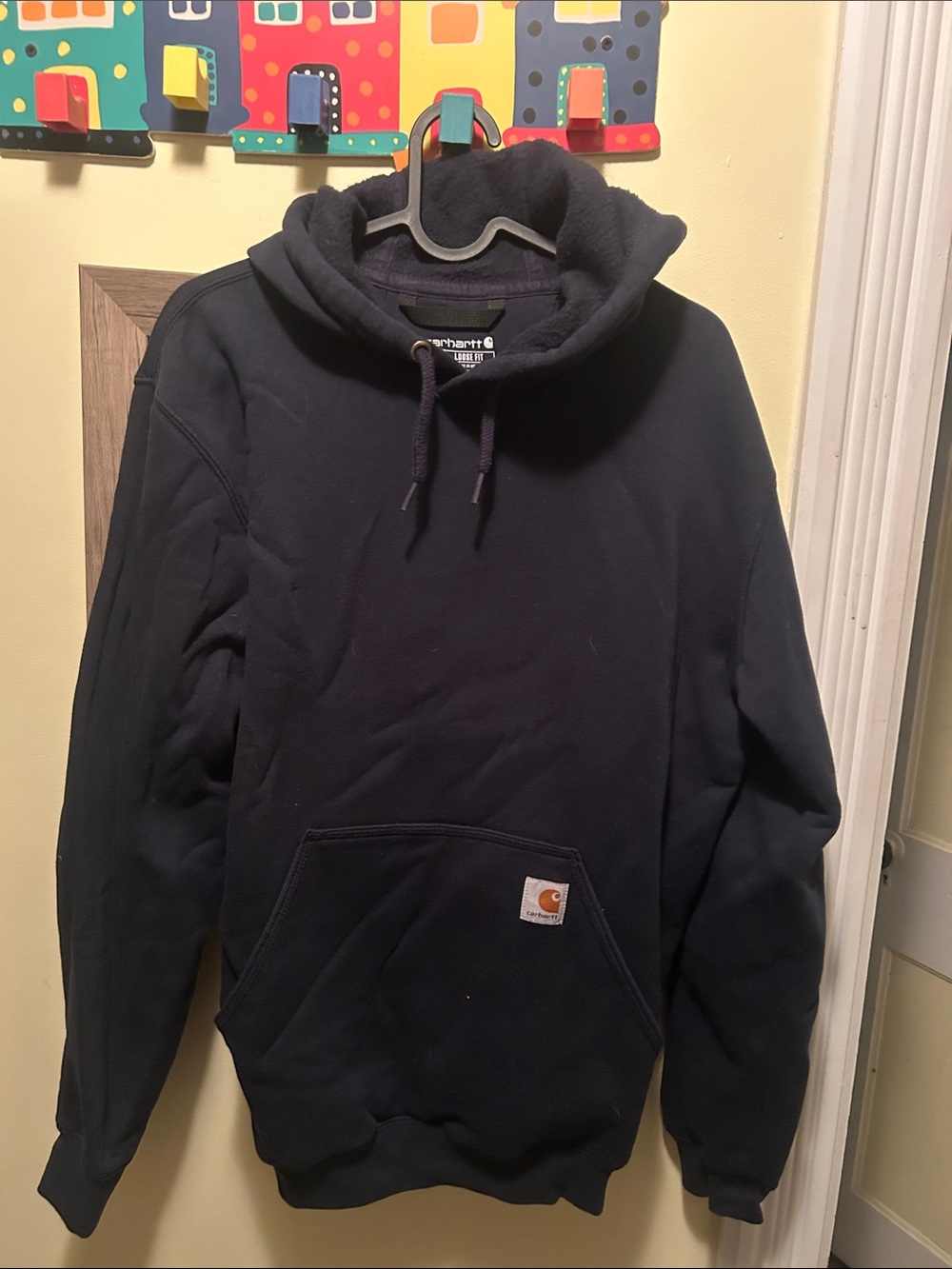 Carhartt Men's Dark Navy Hooded Pullover Sweatshirt